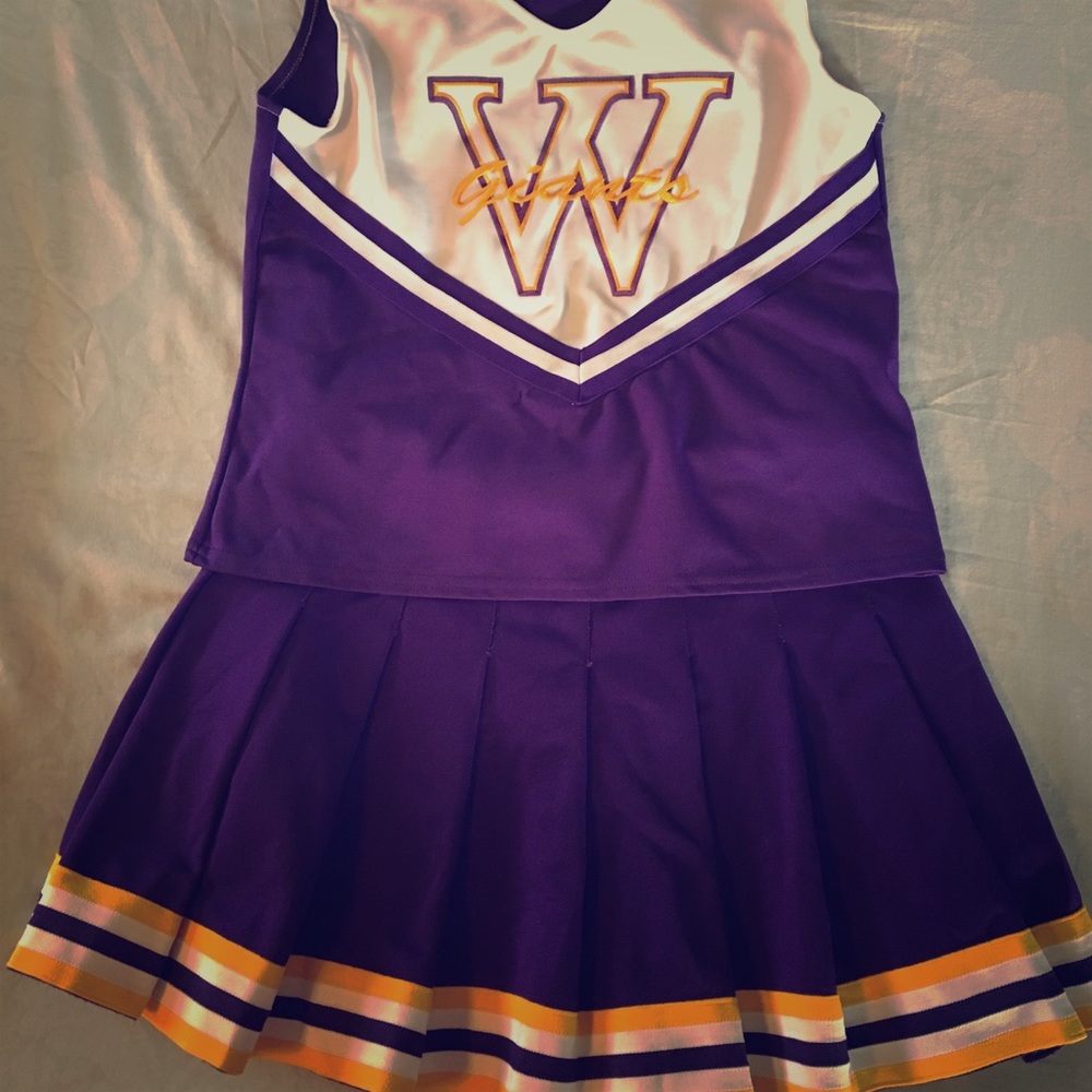 Purple and Gold authentic cheerleading uniform